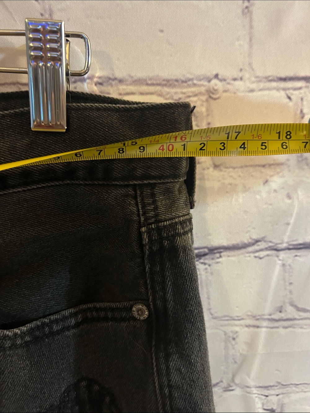 American Eagle Outfitters Black Mom Jeans with Embroidery Size Women’s 12 LONG - Picture 5 of 8